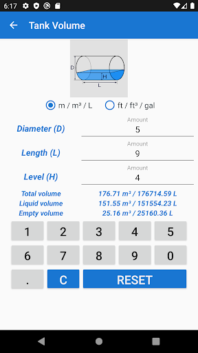 Tank Volume Calculator ekran görüntüsü