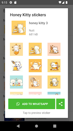 Honey Kitty Stickers ekran görüntüsü