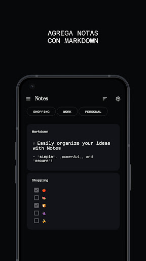 Notes: Notas con Markdown ekran görüntüsü