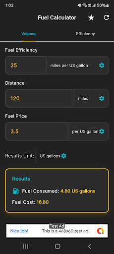 Fuel Calculator ekran görüntüsü