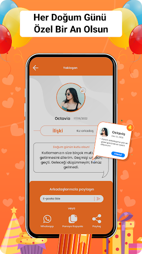 Doğum günü hatırlatma Takvim ekran görüntüsü