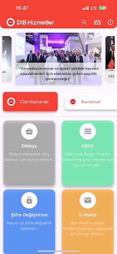 Dib Intranet ekran görüntüsü