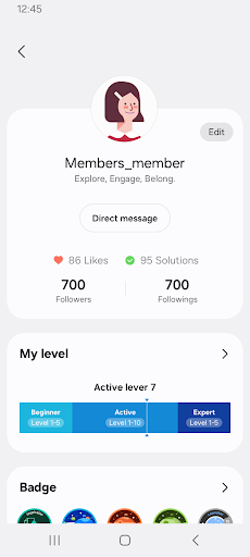Samsung Members ekran görüntüsü
