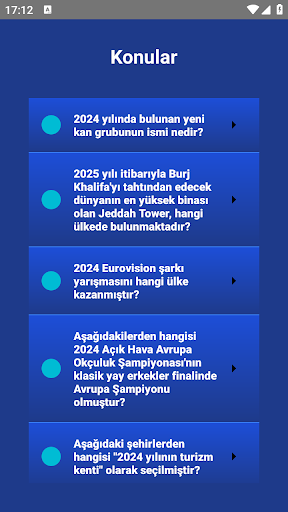 Kpss Güncel Bilgiler 2025 Test ekran görüntüsü