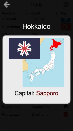 Prefectures of Japan - Quiz ekran görüntüsü