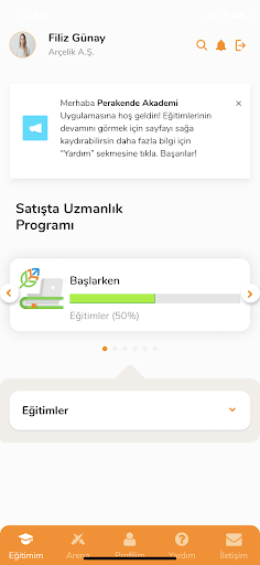Arçelik Perakende Akademi ekran görüntüsü