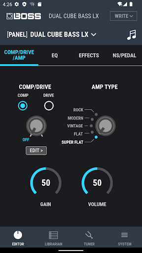 DUAL CUBE BASS LX EDITOR ekran görüntüsü