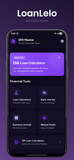 LoanLelo EMI Loan Calculator ekran görüntüsü