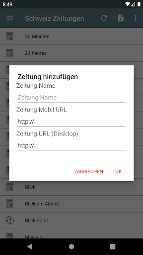 Schweiz Zeitungen ekran görüntüsü