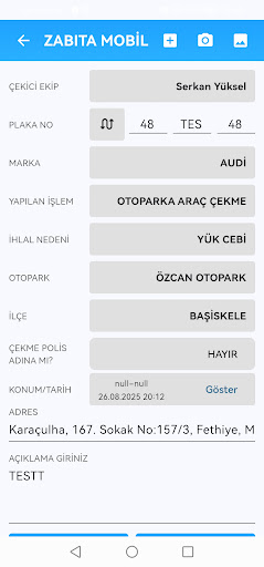 Zabıta Mobil ekran görüntüsü