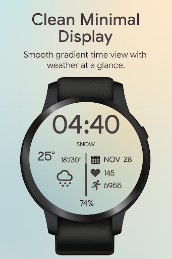 Clean Digital Snow Time Watch ekran görüntüsü
