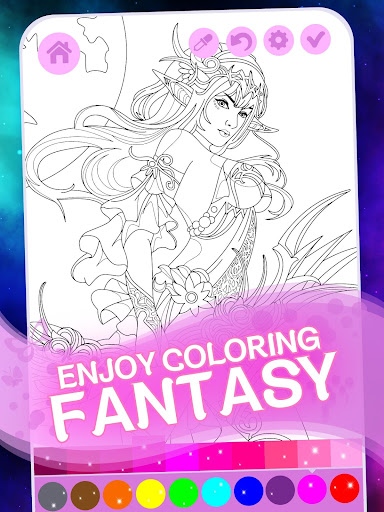 Fantasy Love Coloring Book ekran görüntüsü