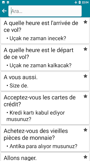 Fransızca - Türkçe ekran görüntüsü