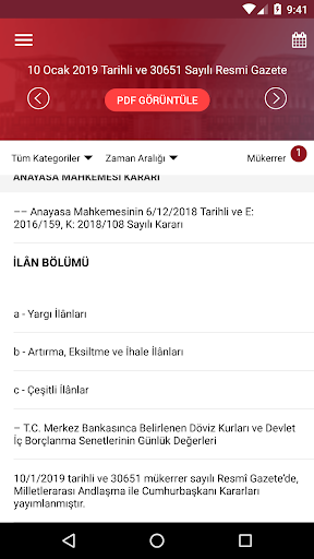 T.C. Resmi Gazete ekran görüntüsü