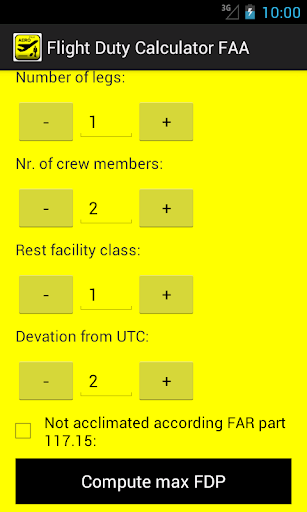 Flight Duty Calculator (FAA) ekran görüntüsü