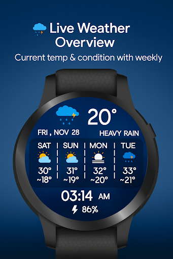 Weather Forecast for Wear OS ekran görüntüsü