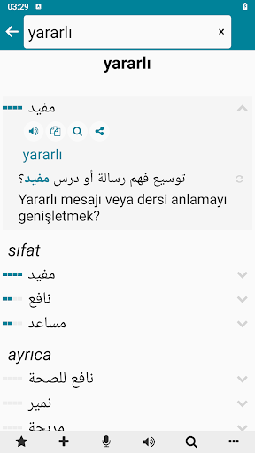 Arapça - Türkçe ekran görüntüsü