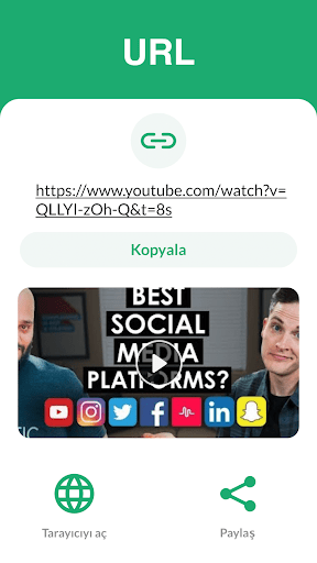 QR Kodu Okuyucu ve Tarayıcı ekran görüntüsü