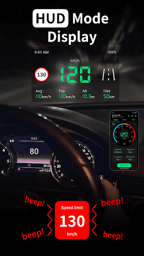 Çevrimdışı Hız Ölçer: GPS, HUD ekran görüntüsü