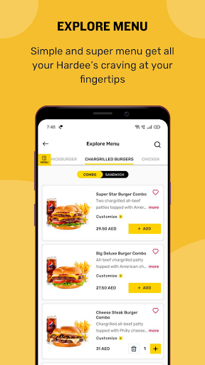 Hardee's UAE-Order online ekran görüntüsü