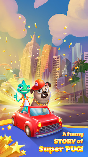 Super Pug Story Match 3 puzzle ekran görüntüsü