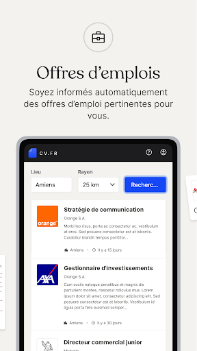 CV.fr : CV designer en ligne ekran görüntüsü