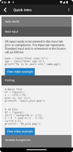 Madona: Run Matlab/Octave code ekran görüntüsü