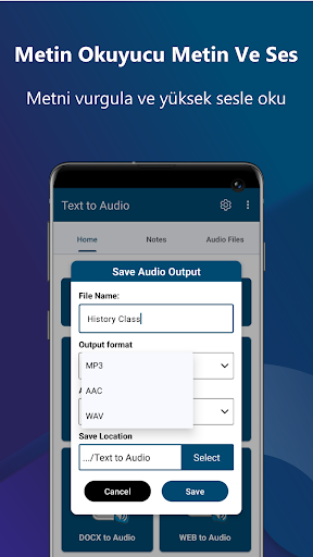 Metin Okuyucu ekran görüntüsü