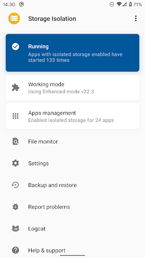 Storage Isolation ekran görüntüsü