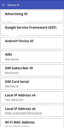 GAID - Device Advertisement ID ekran görüntüsü