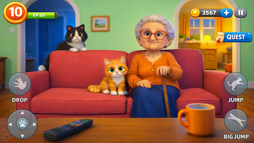 Kitty vs Granny House Pranks ekran görüntüsü