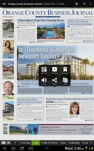 Orange County Business Journal ekran görüntüsü