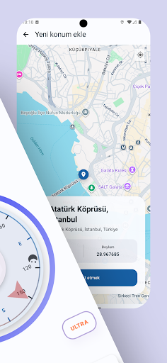 Kıble Pusulası, Dijital Pusula ekran görüntüsü
