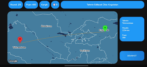 Harita Tahmin Oyunu ekran görüntüsü