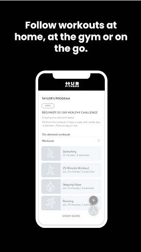Hub Fitness App ekran görüntüsü