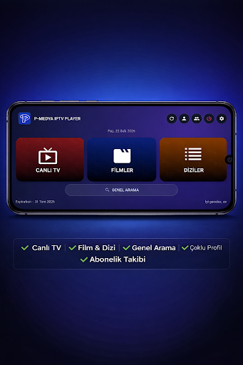 P-Medya IPTV Player ekran görüntüsü