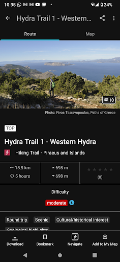 Hydra Trails - Hiking Guide ekran görüntüsü