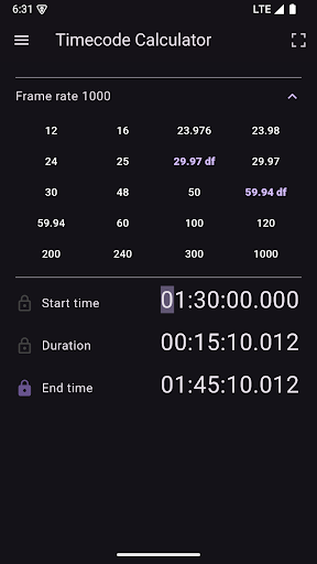 GoWorks Timecode Calculator ekran görüntüsü