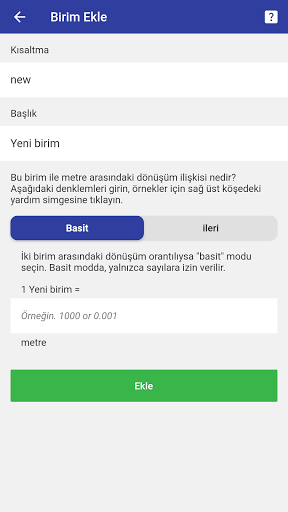 Birim Çevirici ekran görüntüsü