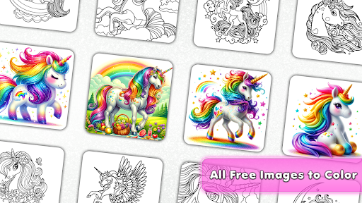 Unicorn Gökkuşağı Boyama Oyun ekran görüntüsü