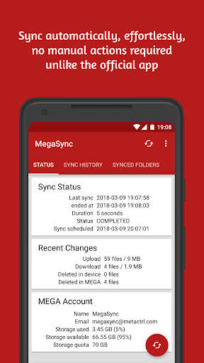 Autosync for MEGA - MegaSync ekran görüntüsü