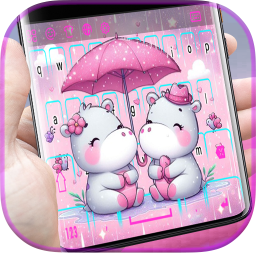 Galaxy Pink Cute Hippo Theme
