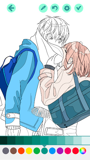 Romantic Anime Coloring Book ekran görüntüsü