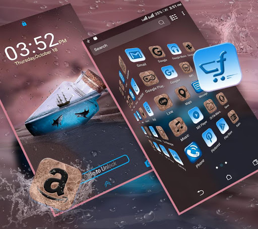 Sea Bottle Launcher Theme ekran görüntüsü