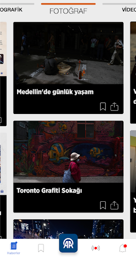 Anadolu Ajansı ekran görüntüsü
