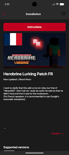 Herobrine mod Minecraft PE ekran görüntüsü
