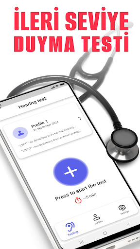 Hearing test, Audiogram ekran görüntüsü