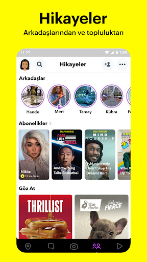 Snapchat ekran görüntüsü