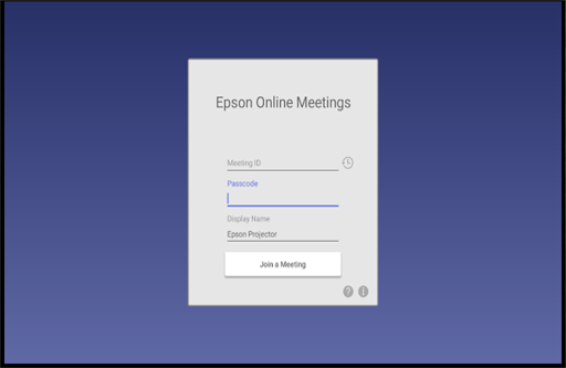 Epson Online Meetings ekran görüntüsü