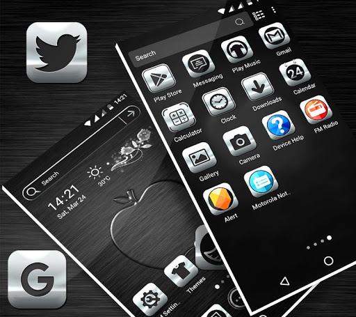 Crystal Silver Launcher Theme ekran görüntüsü